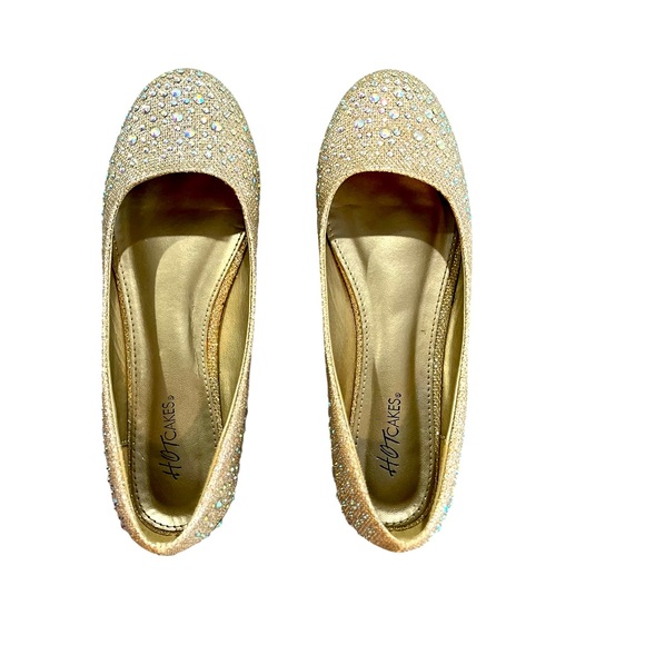 Hot Cakes Shoes Hot Cakes Shoes Flats Color Gold Sparkle Size 75